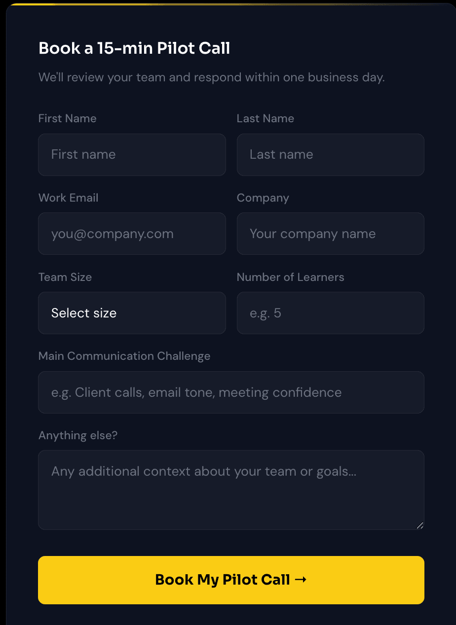 Pilot call qualification form